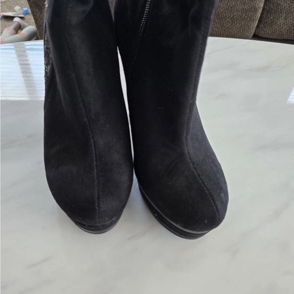 Jennifer Lopez Boots Womens 7.5M Malina Tall High Heels Sequins 112913 Black - Picture 9 of 15